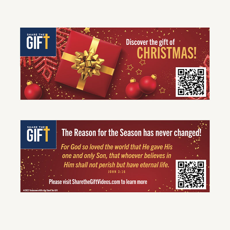 Discover the Gift of Christmas Valpak insert from Share the Gift Free Gospel Videos